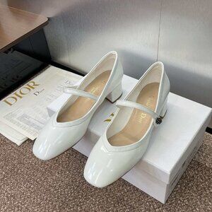Dior classic round-toe Mary Jane high-heeled shoes